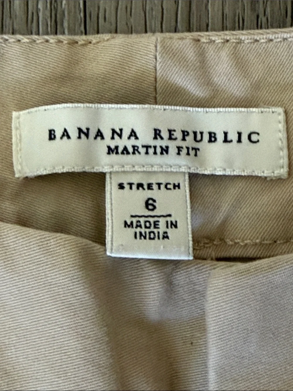 Banana Republic Martin Fit Stretch Cream Pin Striped Pants Womens Size 6